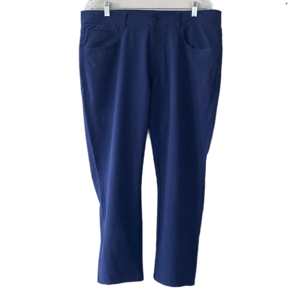 Peter Millar Crown Performance 5 Pocket Dress Casual Golf Pants Navy Blue